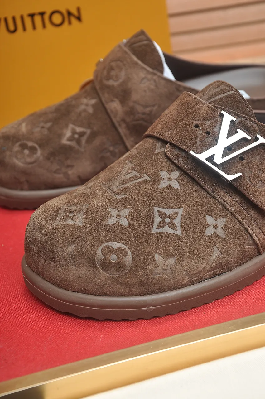 Men's men's shoes 💰520💶[LOUIS VUITTON] (cowhide lining) new style 🍀LV Louis Vuitton * - top version of LV classic semi-slip trendy shoes! Made of imported original cow suede cowhide, with a first layer of comfortable cowhide lining inside! Original wear-resistant rubber outsole! High quality products! Code number 38-45 (45 customized)